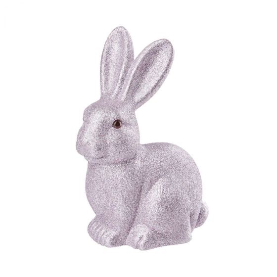 EASTER - Πασχαλινό λαγουδάκι γκλίτερ 22cm ανοιχτό μωβ
