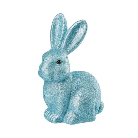 EASTER - Πασχαλινό λαγουδάκι γκλίτερ 22cm μπλε