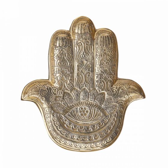 HAMSA - δίσκος διακοσμητικός 20cm, χρυσός