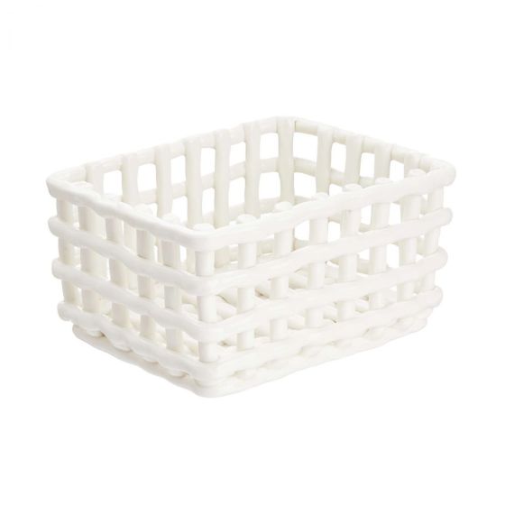 CRAFT - καλάθι κεραμικό 20x16cm, κρεμ