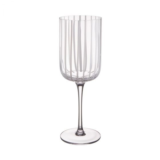 CHEERFUL - ποτήρι κρασιού με λευκές ρίγες 380 ml