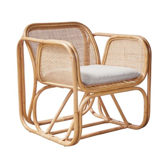 BEYOND BALI - πολυθρόνα από rattan με μαξιλάρι