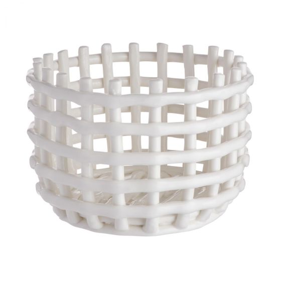 CRAFT - καλάθι κεραμικό Δ16cm, κρεμ