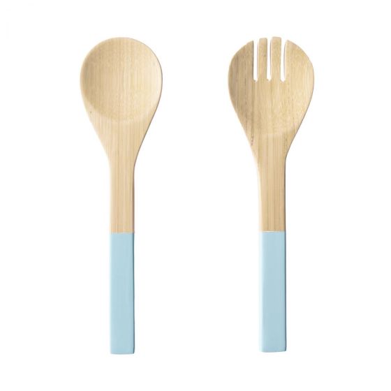 BAMBOO - σετ σερβιρίσματος σαλάτας 2τμχ, ανοιχτό μπλε