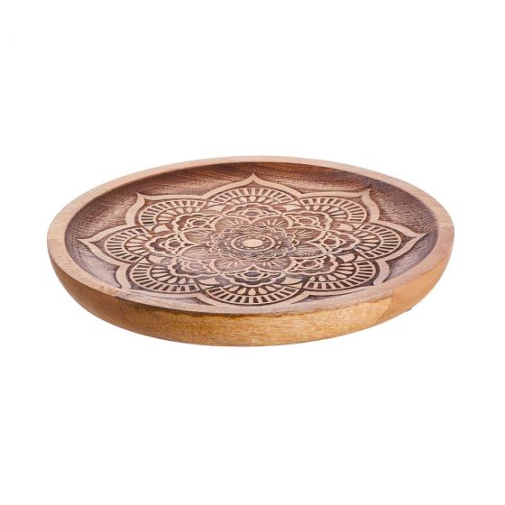MEHENDI - πιάτο διακοσμητικό από ξύλο mango Δ25cm