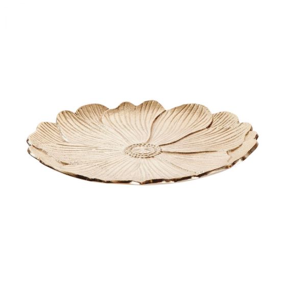 GOLDEN NATURE - διακοσμητική μεταλλική πιατέλα σε σχήμα παπαρούνας, 30cm