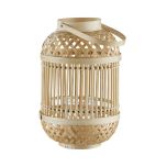 BAMBOO NIGHTS - φανάρι από μπαμπού και γυαλί, 30cm