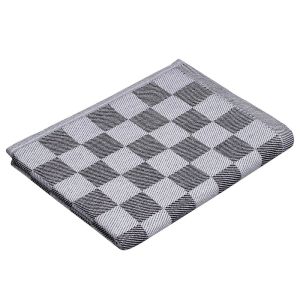 CHECKER STYLE - πετσέτα κουζίνας βαμβακερή, ανθρακί