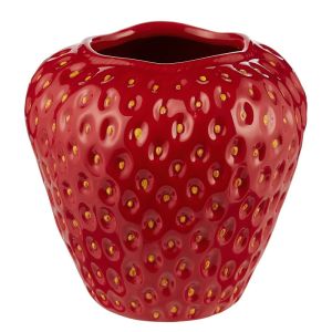STRAWBERRY - βάζο κεραμικό 26cm, κόκκινο