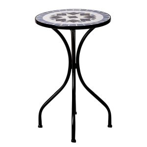 PALAZZO - βοηθητικό τραπέζι Δ35cm, μπλε/λευκό