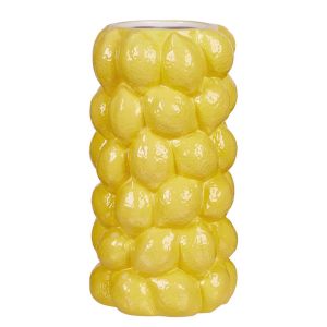 LEMON - βάζο κεραμικό 30cm, κίτρινο