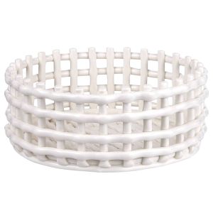 CRAFT - καλάθι κεραμικό Δ20cm, λευκό