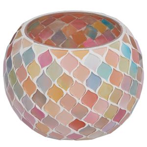 PASTEL LIGHTS - κηροπήγιο με μωσαϊκό Δ12cm