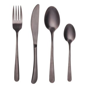 KINGS - μαχαιροπίρουνα σετ 4 τεμαχίων, μαύρο