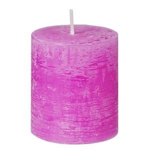 RUSTIC - κερί Δ6,8 x 8 cm, μωβ/ροζ