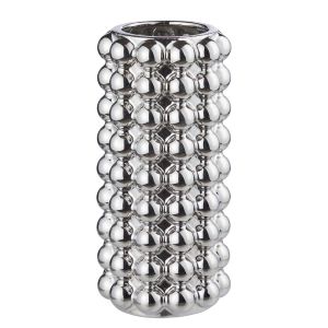 BUBBLE - κεραμικό βάζο 28cm, ασημί