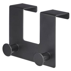 BASIC - κρεμάστρα μεταλλική πόρτας με 2 γάντζους, μαύρο