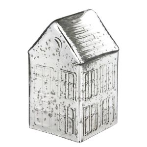 JOLLY & BRIGHT - γυάλινο σπιτάκι 20cm, ασημί