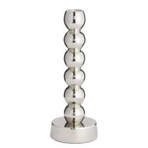 ORB - κηροπήγιο μεταλλικό 20cm, ασημί