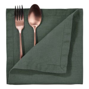 RIGA - πετσέτα 100% λινή 42x42cm, πράσινο σκούρο