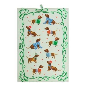 KITCHEN TALES - πετσέτα κουζίνας βαμβακερή 50x70cm με μοτίβο Dachshund