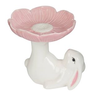 EASTER - Πασχαλινό διακοσμητικό λαγουδάκι με λουλούδι, κεραμικό