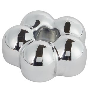 BLOOM - κηροπήγιο γυάλινο, ασημί