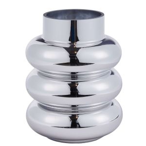 HOOP - βάζο γυάλινο 20cm, ασημί