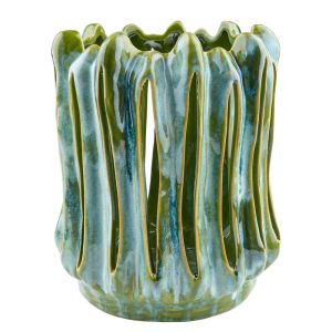 HAZY SHADES - κηροπήγιο κεραμικό 23cm, πράσινο