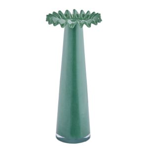 ANEMONE - βάζο γυάλινο 33cm, πράσινο σκούρο