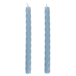 TWISTED - κεριά σετ 2 τεμαχίων με γυαλιστερή επιφάνεια, γαλάζιο