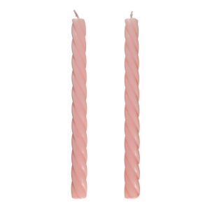 TWISTED - κεριά σετ 2 τεμαχίων με γυαλιστερή επιφάνεια, ροζ