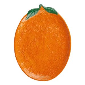 ORANGE - διακοσμητικό πιάτο 'πορτοκάλι' κεραμικό 20cm, πορτοκαλί