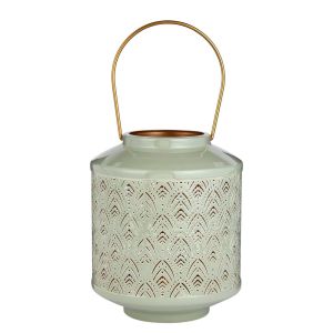 WABI SABI - φανάρι μεταλλικό με διάτρητο μοτίβο Δ19cm, μέντα