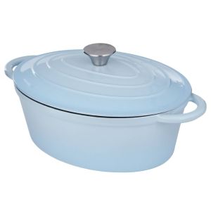 HOT IRON - γάστρα οβάλ μαντεμένια 4,15 L, γαλάζιο