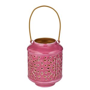 BLUE MAROCCO - φανάρι μεταλλικό 13cm, μούρο