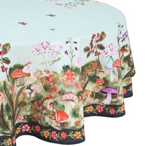 FUNGHI & FLOWERS - τραπεζομάντηλο στρογγυλό Δ180cm, πολύχρωμο