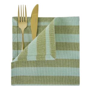 OLIVE GROVE - πετσέτα σερβιρίσματος ριγέ βαμβακερή 42x42cm