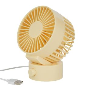 AIR WAVE - ανεμιστήρας mini με καλώδιο USB, κίτρινο