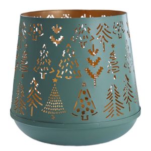 MOUNTAIN LODGE - κηροπήγιο μεταλλικό 18cm, πράσινο