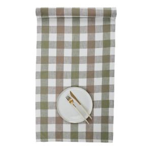 MOUNTAIN LODGE - runner καρό βαμβακερό 50x160