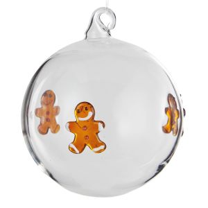 HANG ON - χριστουγεννιάτικο στολίδι γυάλινο "gingerbread man"