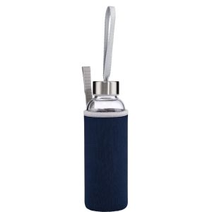 SMOOTHIE - γυάλινο μπουκάλι με επένδυση, μπλε  500ml