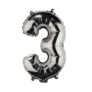 UPPER CLASS - μπαλόνι ασημί "3"