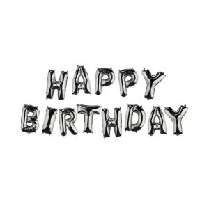 UPPER CLASS - μπαλόνια ασημί "HAPPY BIRTHDAY"