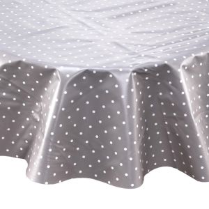 WATERPROOF - τραπεζομάντηλο αδιάβροχο 140cm με κουκκίδες, γκρι