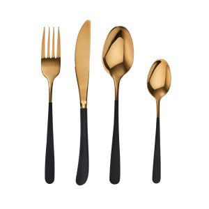 EMPIRE - μαχαιροπίρουνα σετ των 4 τεμαχίων, μαύρο/χρυσό