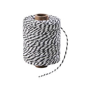 COTTON TWIST - σπάγγος 50m μαύρο/λευκό