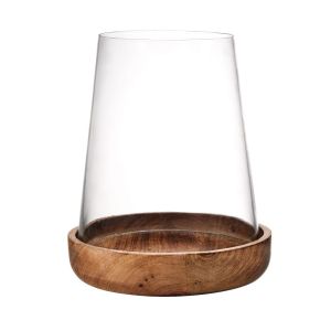 FOREST - κηροπήγιο από γυαλί και ξύλο 21cm
