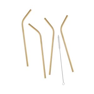 MANHATTAN LOUNGE - καλαμάκια από ανοξείδωτο χάλυβα χρυσά 4 τμχ